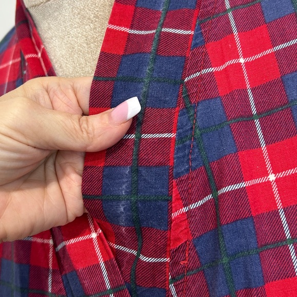 Vintage 80’s Christian Dior Tartan Plaid Robe / OSFM - Picture 7 of 12